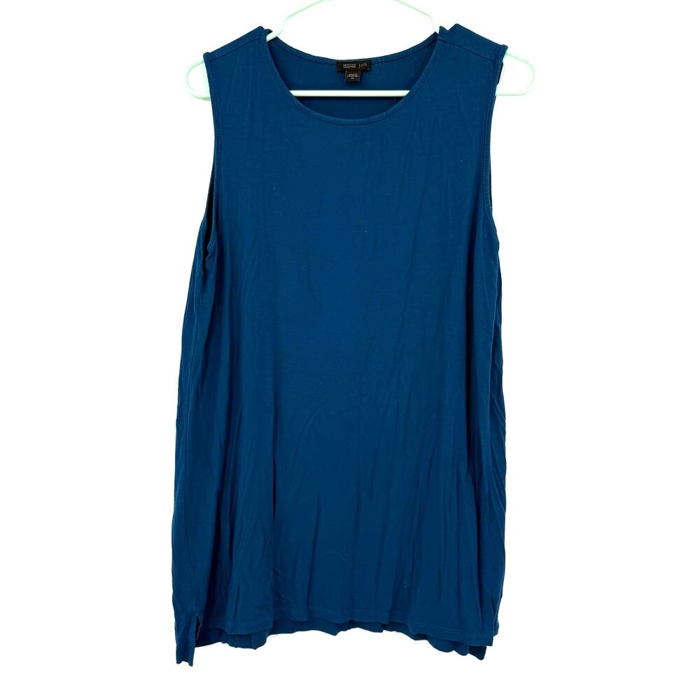 J. Jill Wearever Collection Size Medium‎ Blue Tank Top Sleeveless Blouse Shirt